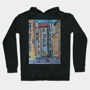 Watercolor Sketch - Genève, Old Town, Rue de Saint-Germain from Rue des Grandes. Hoodie